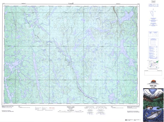 Thor Lake Topographic Paper Map 041P03 at 1:50,000 scale