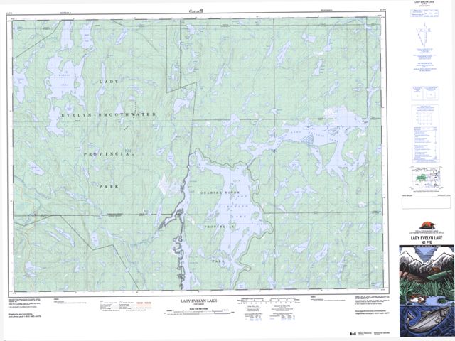 Lady Evelyn Lake Topographic Paper Map 041P08 at 1:50,000 scale
