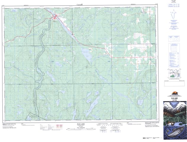 Elk Lake Topographic Paper Map 041P09 at 1:50,000 scale