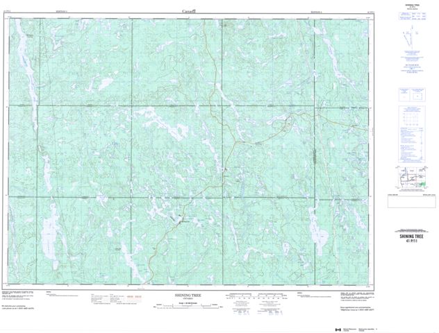 Shining Tree Topographic Paper Map 041P11 at 1:50,000 scale