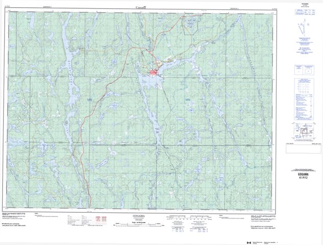 Gogama Topographic Paper Map 041P12 at 1:50,000 scale