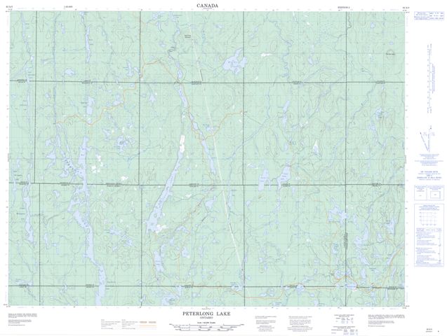 Peterlong Lake Topographic Paper Map 042A03 at 1:50,000 scale
