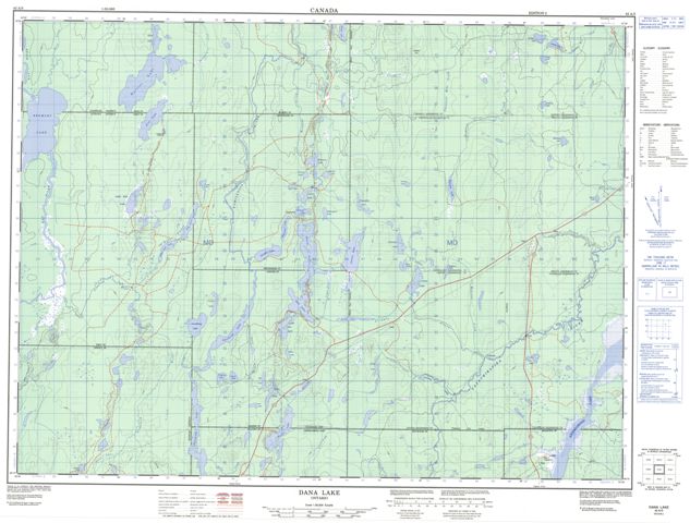 Dana Lake Topographic Paper Map 042A05 at 1:50,000 scale