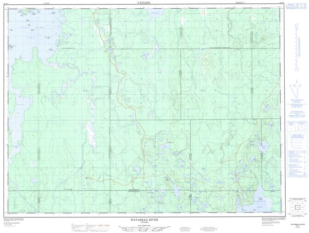 Watabeag River Topographic Paper Map 042A07 at 1:50,000 scale
