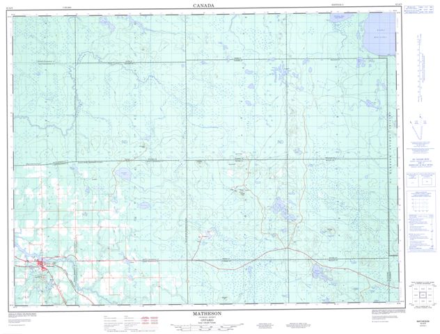 Matheson Topographic Paper Map 042A09 at 1:50,000 scale
