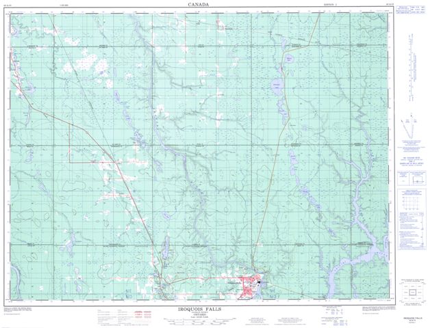 Iroquois Falls Topographic Paper Map 042A15 at 1:50,000 scale