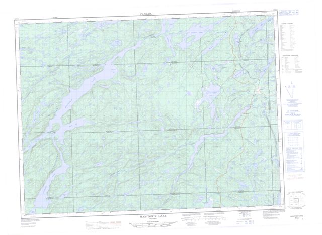 Manitowik Lake Topographic Paper Map 042C01 at 1:50,000 scale