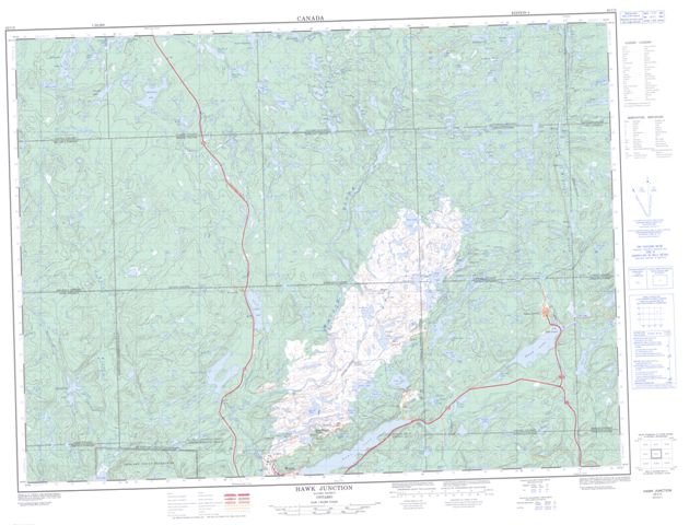 Hawk Junction Topographic Paper Map 042C02 at 1:50,000 scale