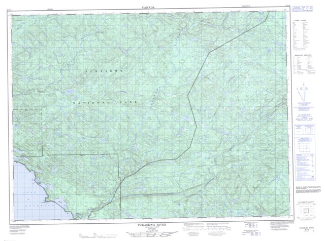 Pukaskwa River Topographic Paper Map 042C04 at 1:50,000 scale