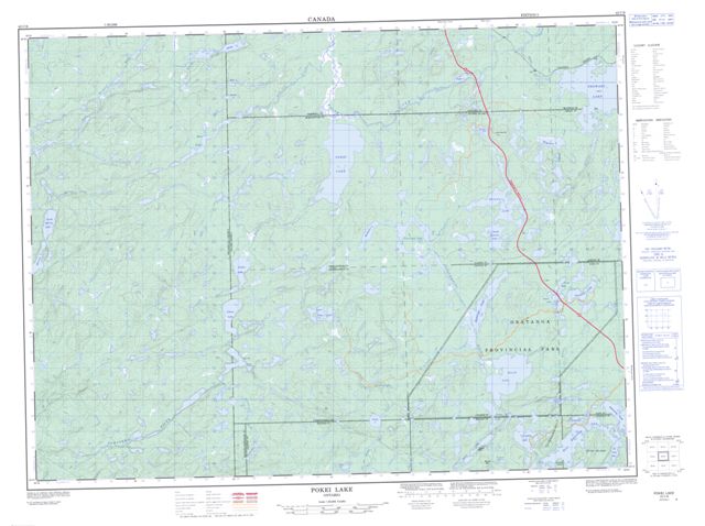 Pokei Lake Topographic Paper Map 042C06 at 1:50,000 scale