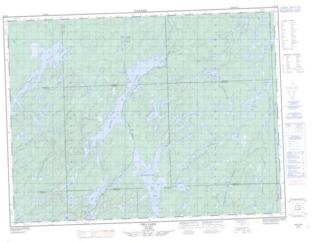 Oba Lake Topographic Paper Map 042C09 at 1:50,000 scale