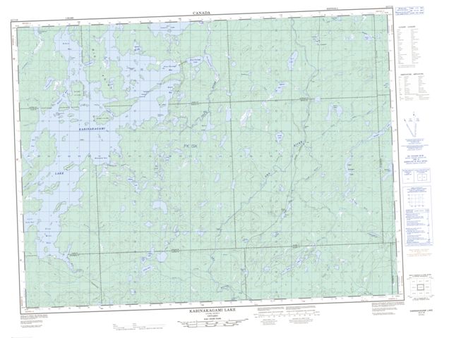 Kabinakagami Lake Topographic Paper Map 042C16 at 1:50,000 scale