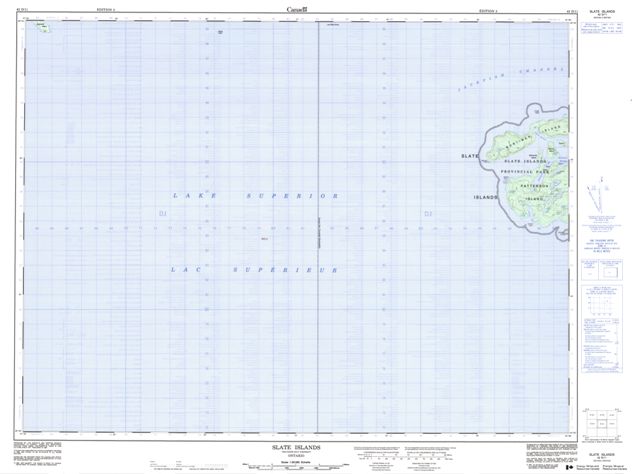 Slate Islands Topographic Paper Map 042D11 at 1:50,000 scale