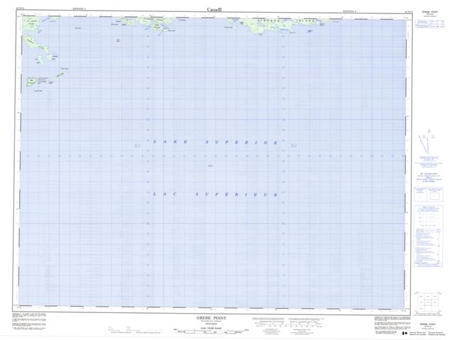 Grebe Point Topographic Paper Map 042D12 at 1:50,000 scale