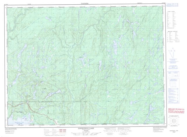 Goodchild Lake Topographic Paper Map 042D16 at 1:50,000 scale