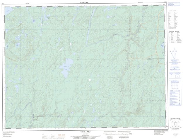 Vein Lake Topographic Paper Map 042E01 at 1:50,000 scale