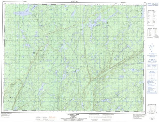 Gurney Lake Topographic Paper Map 042E04 at 1:50,000 scale