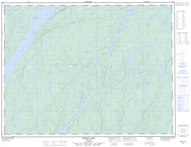 Spider Lake Topographic Paper Map 042E07 at 1:50,000 scale