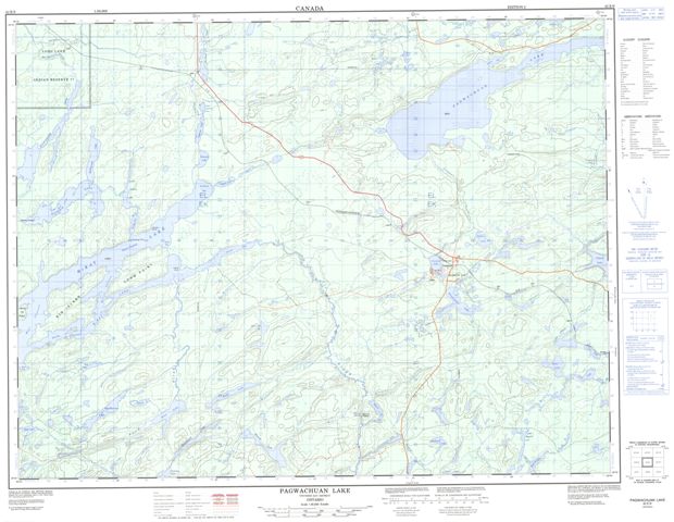 Pagwachuan Lake Topographic Paper Map 042E09 at 1:50,000 scale