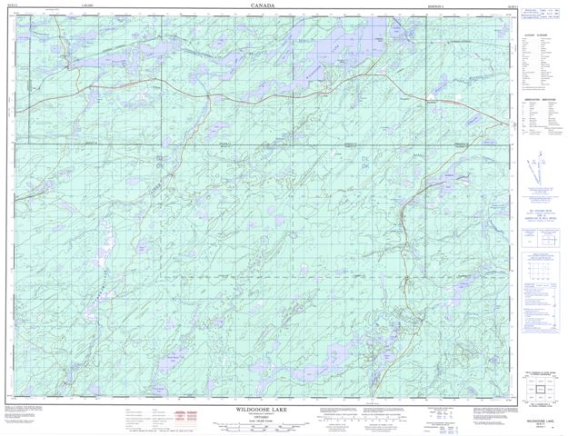 Wildgoose Lake Topographic Paper Map 042E11 at 1:50,000 scale
