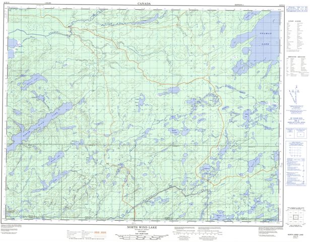 North Wind Lake Topographic Paper Map 042E13 at 1:50,000 scale