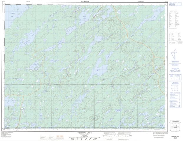 Treptow Lake Topographic Paper Map 042E14 at 1:50,000 scale