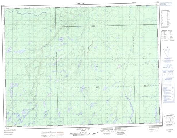 Osawin River Topographic Paper Map 042F11 at 1:50,000 scale