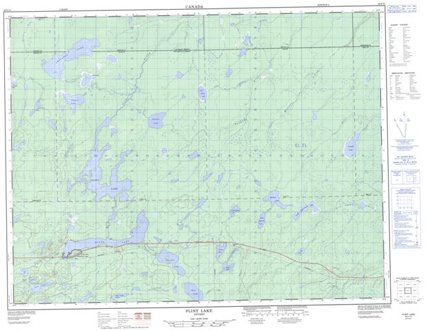 Flint Lake Topographic Paper Map 042F13 at 1:50,000 scale
