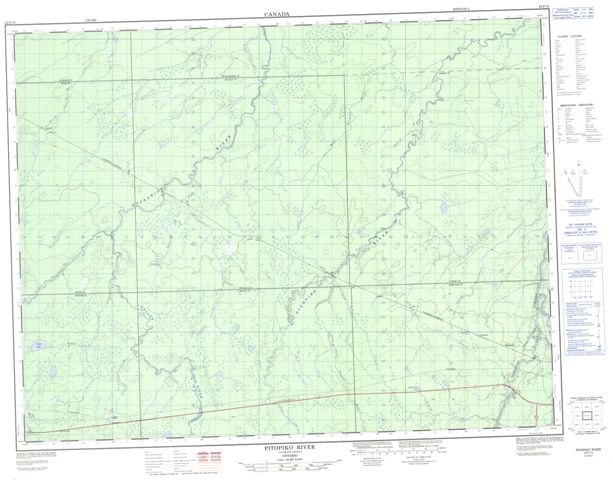 Pitopiko River Topographic Paper Map 042F15 at 1:50,000 scale
