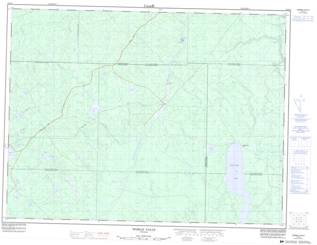Woman Falls Topographic Paper Map 042G02 at 1:50,000 scale