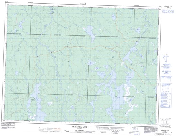 Opasatika Lake Topographic Paper Map 042G03 at 1:50,000 scale