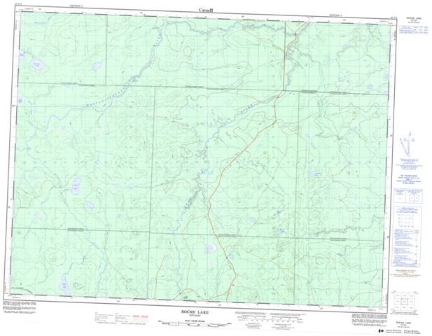 Roche Lake Topographic Paper Map 042G04 at 1:50,000 scale