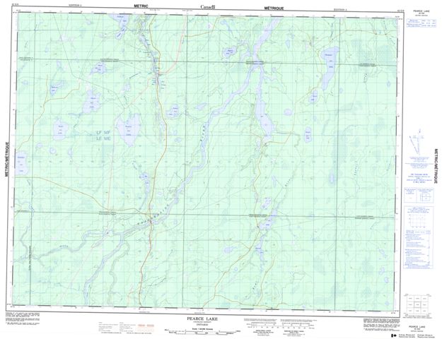 Pearce Lake Topographic Paper Map 042G09 at 1:50,000 scale