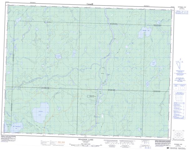 Shannon Lake Topographic Paper Map 042G14 at 1:50,000 scale