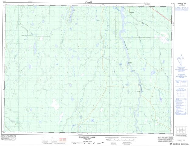 Bradburn Lake Topographic Paper Map 042H04 at 1:50,000 scale