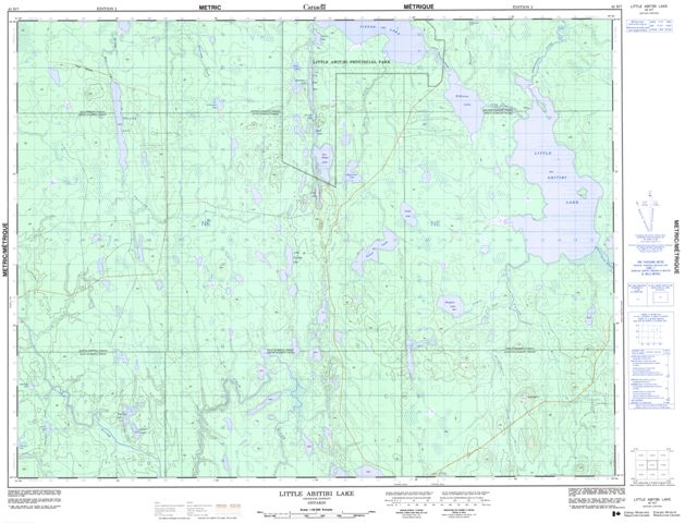 Little Abitibi Lake Topographic Paper Map 042H07 at 1:50,000 scale
