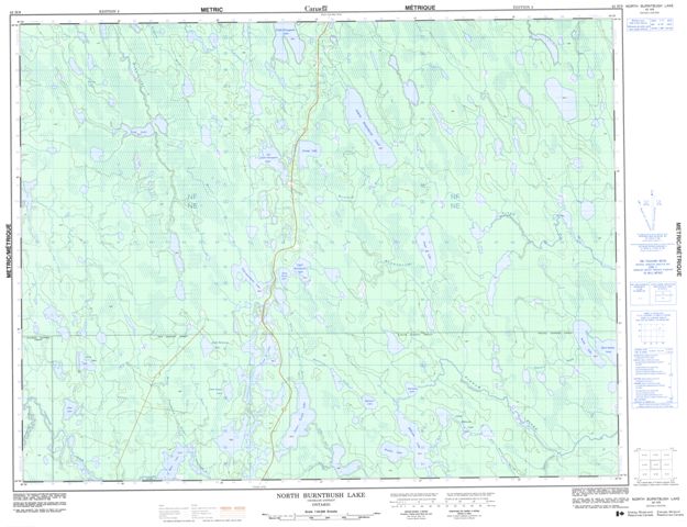 North Burntbush Lake Topographic Paper Map 042H09 at 1:50,000 scale