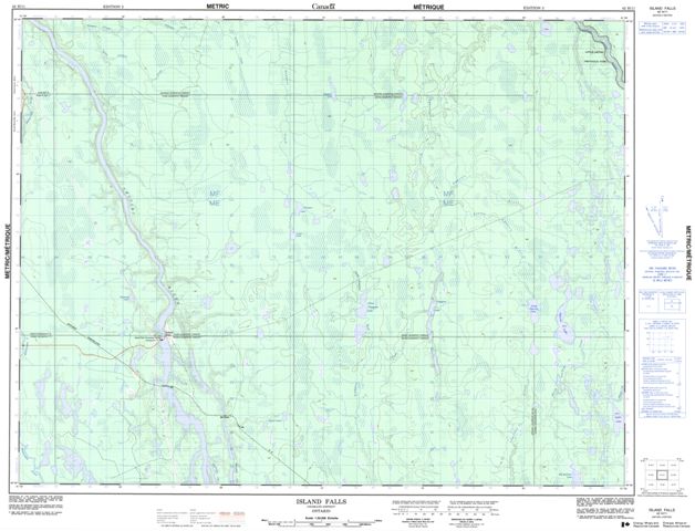 Island Falls Topographic Paper Map 042H11 at 1:50,000 scale