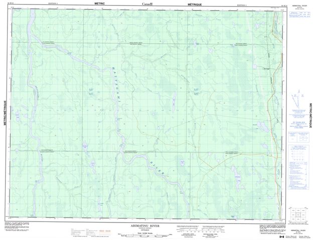 Abimatinu River Topographic Paper Map 042H12 at 1:50,000 scale