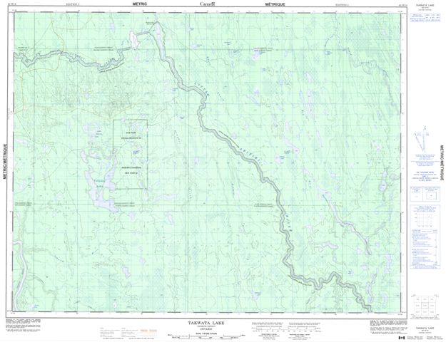 Takwata Lake Topographic Paper Map 042H14 at 1:50,000 scale