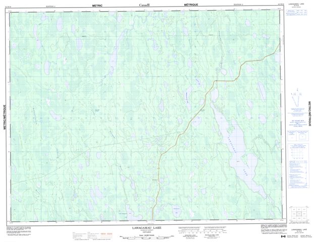 Lawagamau Lake Topographic Paper Map 042H16 at 1:50,000 scale