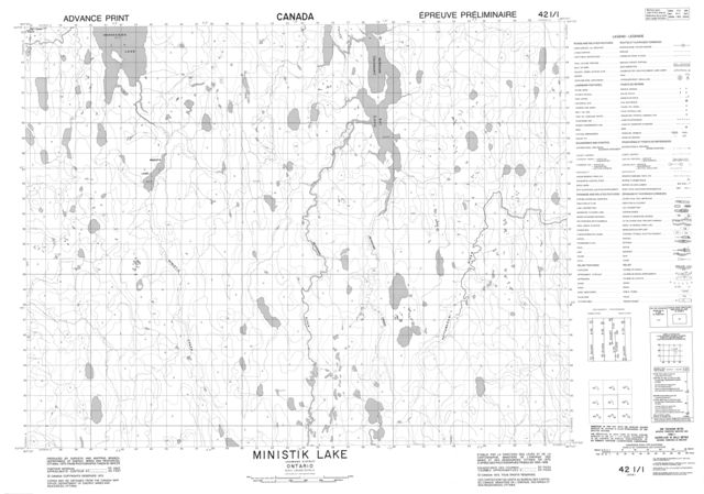 Ministik Lake Topographic Paper Map 042I01 at 1:50,000 scale