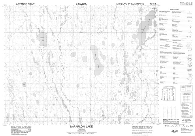 Mcparlon Lake Topographic Paper Map 042I02 at 1:50,000 scale