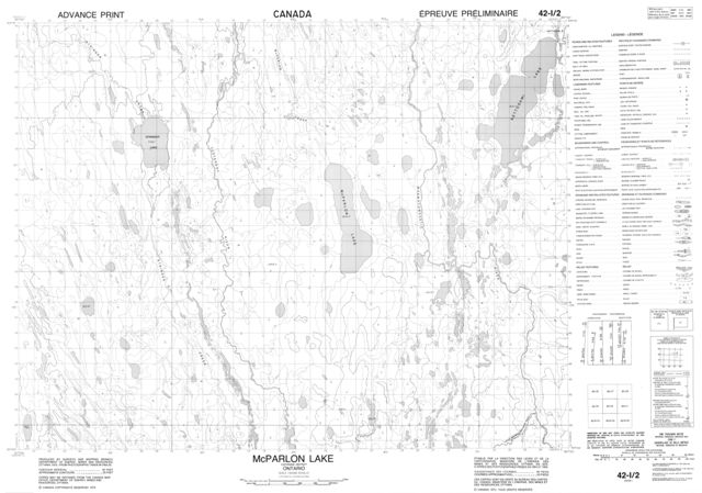 Mcparlon Lake Topographic Paper Map 042I02 at 1:50,000 scale
