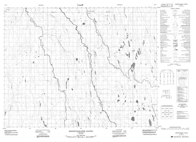 Wekweyaukastik Rapids Topographic Paper Map 042I07 at 1:50,000 scale