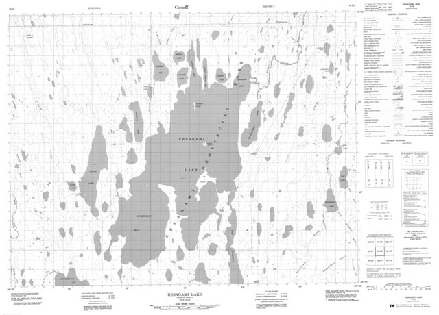 Kesagami Lake Topographic Paper Map 042I08 at 1:50,000 scale