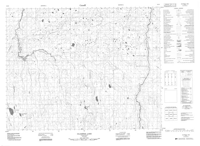 Glaister Lake Topographic Paper Map 042I09 at 1:50,000 scale