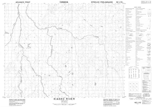 Kiasko River Topographic Paper Map 042I10 at 1:50,000 scale
