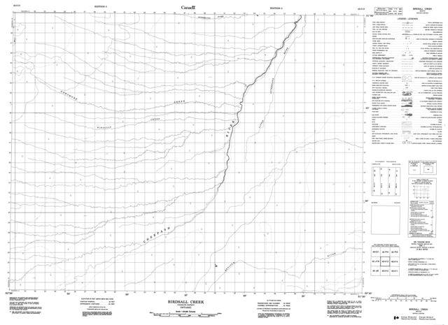 Birdsall Creek Topographic Paper Map 042I13 at 1:50,000 scale