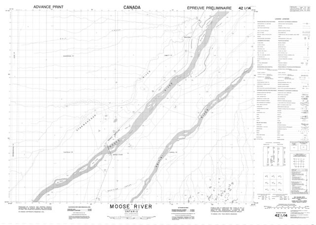 Moose River Topographic Paper Map 042I14 at 1:50,000 scale